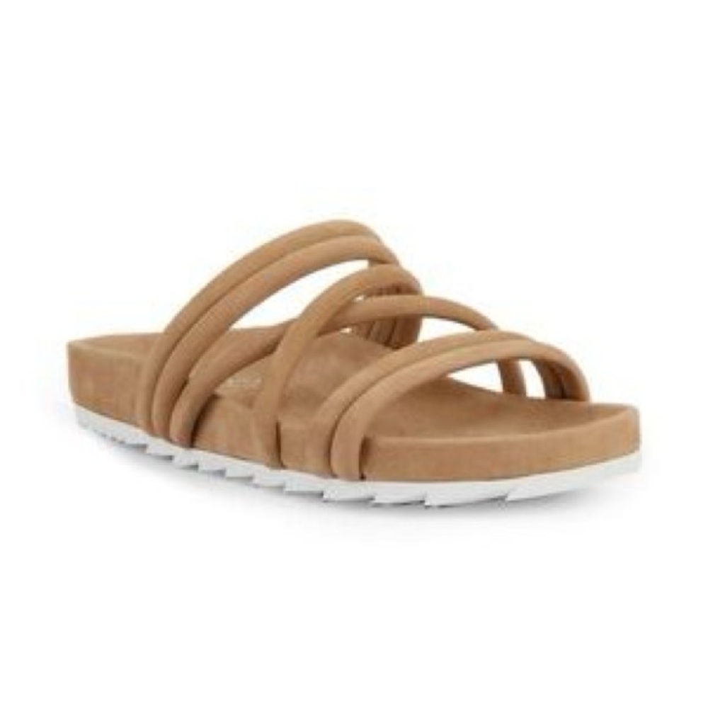 J Slides Women's Tan Strappy Sandals